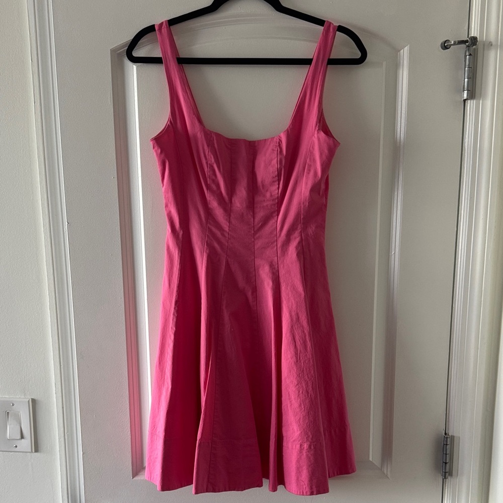 STAUD Elegant Pink Sleeveless Dress